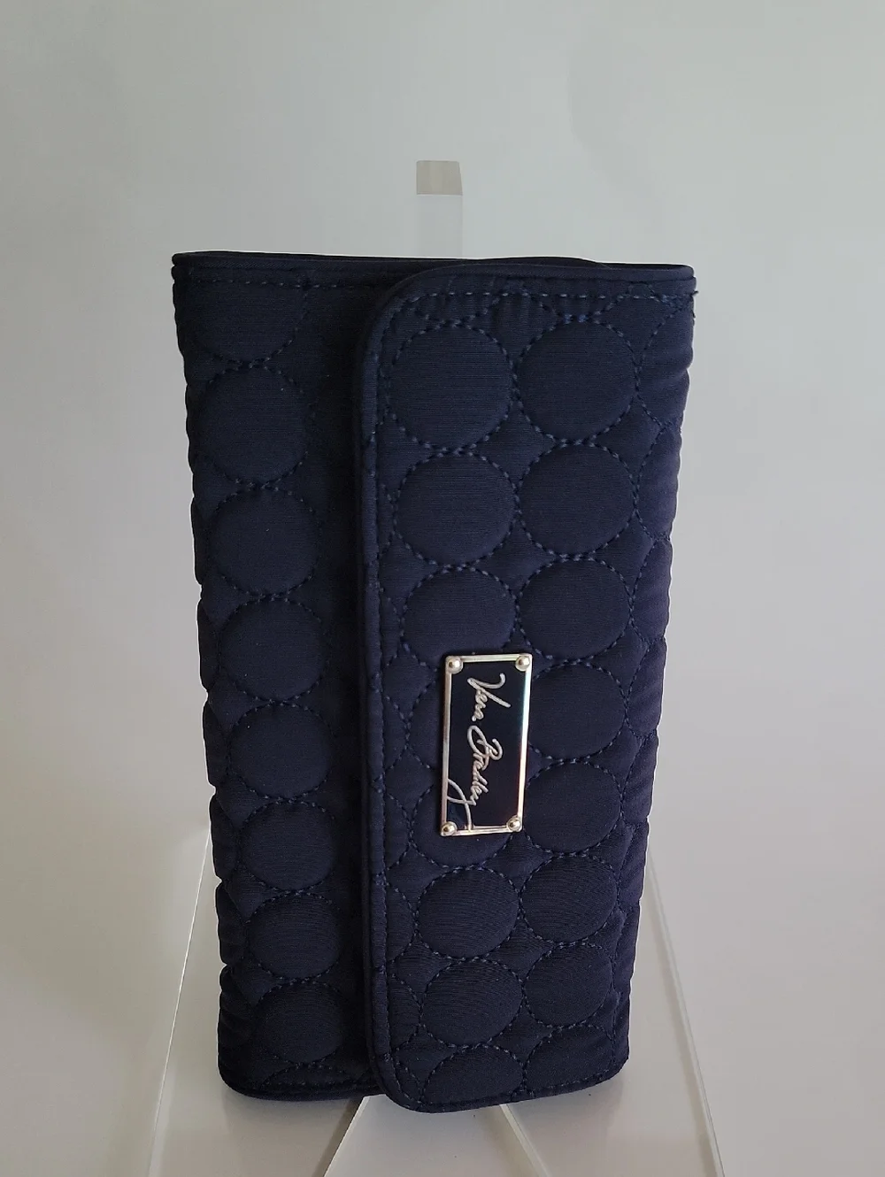 VERA BRADLEY DARK NAVY BLUE TRIFOlD CHECKBOOK WALLET - Picture 4 of 10
